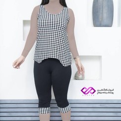 تصویر تونیک شلوارک شطرنجی 