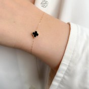 تصویر دستبند ونکلیف طلا مشکی 