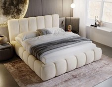 تصویر تخت خواب دونفره تدی مدل SR سایز ۱۸۰×۲۰۰ کرم 