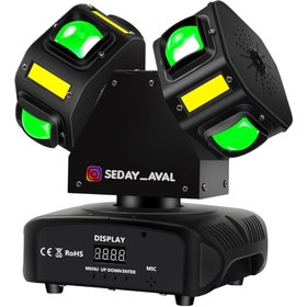 تصویر رقص نور مویینگ غلطکی دو طرفه لیزری MTS 