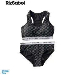 تصویر ست نیمتنه و شورت نخی کاپدار برند میسا طرح Calvin Klein کد ۹۰۴۲ 