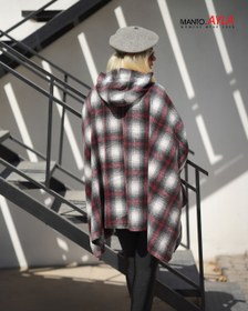 تصویر شنل چهارخونه زرشکی 