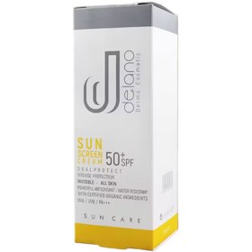 تصویر کرم ضد آفتاب بی رنگ مناسب انواع پوست اس پی اف 50 دلانو Delano Sunscreen SPF 50+ Invisible All Skin Types 50ml 