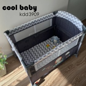 تصویر تخت و پارک نوزاد سبد دار کول بیبی سرمه ای Coolbaby 