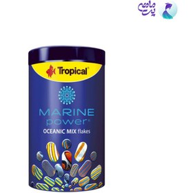 تصویر غذای ماهی آب شور تروپیکال Marine power Oceanic mix flakes وزن 50 گرم 