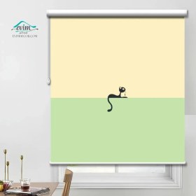 تصویر پرده شید چاپی - طرح گربه مینیمال 