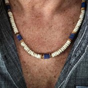 تصویر گردنبند بوهمیا با چوب و سنگ طبیعی 