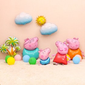 تصویر بادکنک فویلی خانواده پپا پیگ Peppa Pig کد 1074 مجموعه 4 عددی 