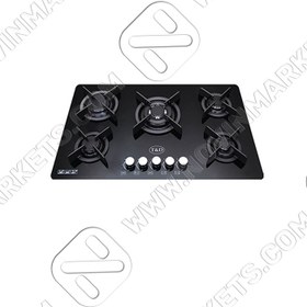 تصویر اجاق گاز شیشه ای ۵ شعله تی اندی مدل TD 155S2 T&D Glass Hob Model TD 155S2