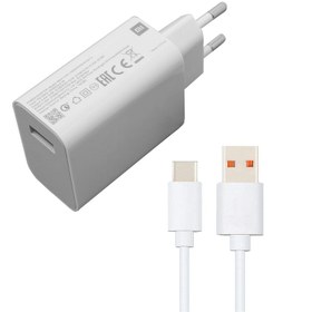 تصویر شارژر اصلی شیائومی Fast Charging به همراه کابل تبدیل USB-C 