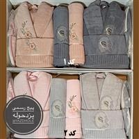 تصویر سرویس دوقلو گلدوزی شده استار Twin service Embroidery bathrobe towel