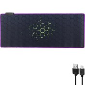 تصویر ماوس پد گیمینگ RGB سایز ۸۰*۳۰ طرح لانه زنبوری 