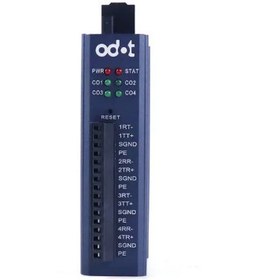 تصویر مبدل (MODBUS) مدباس RTU/ASCII به مدباس TCP ODOT-S4E2: 4 SERIAL MODBUS RTU/ASCII TO MODBUS TCP CONVERTER