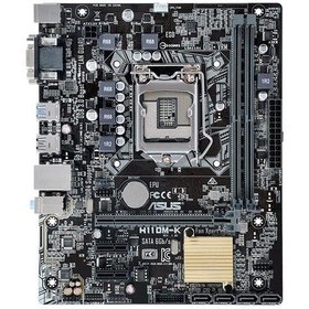 تصویر مادربرد ایسوس مدل H110M-K استوک Asus motherboard model H110M-K Stock