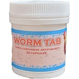 تصویر کپسول ضد انگل طیور مدل worm tab بسته 30 عددی 