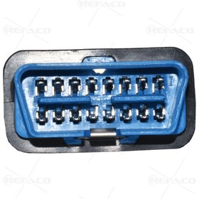 تصویر کابل 3متری اوبی دی آبی با ال ای دی REFACO OBDII OBDII CONNECTOR 16PIN MALE BLUE TO OPEN CABLE 3 METER WITH METAL BLADE AND LED 