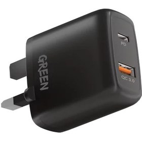 تصویر آداپتور دوپورت 20 وات گرین Green Dual USB Port Wall Charger 20W 