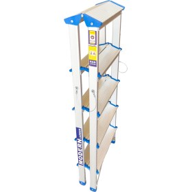 تصویر نردبان مدرن ۱۰ پله آلومینیومی دو طرفه 