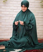تصویر ست عبادت بزرگسال مدل نور چادر آستین دار set prayer adult model noor with sleeves veil