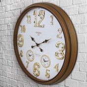 تصویر ساعت دیواری سیتی زن مدل CS سه زمانه قهوه ای 