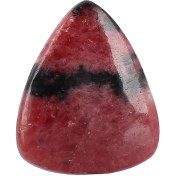 تصویر نگین رودونیت Rhodonite کانادا معدنی بسیار خوشرنگ تراش اشک با نقوش خاص کیفیت عالی وزن 80 قیراط تخصصی چاکرای 1 و 2 