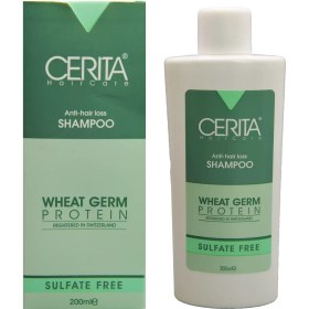 تصویر شامپو ضد ریزش و تقویت کننده سریتا بدون سولفات حاوی جوانه گندم Cerita shampoo Anti Hair Loss and Wheat Germ Protein sulfate free 200ml