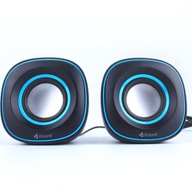 تصویر اسپیکر دو تکه لپتاپی کیسونلی v350 ا Kisonli V350 Multimedia USB Speaker Wierd Kisonli V350 Multimedia USB Speaker Wierd