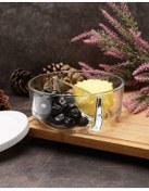 تصویر ظرف صبحانه ذخیره شیشه ای با دو محفظه 2 قطعه پاشاباغچه Paşabahçe 