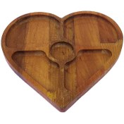 تصویر اردو خوری چوبی مدل قلب پنج خانه وسط گرد 