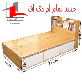 تصویر تخت -تخت یکنفره جدیدباکس دار ام دی اف لمکده سایز 90*200 مدل 3Box 