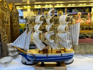 تصویر کشتی دکوری چوبی 24 سانت 