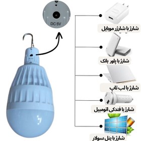 تصویر لامپ شارژی/خورشیدی ۱۲ وات RE26P Emergency bulb 12 w solar