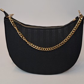 تصویر کیف طرح حصیری نیم گرد - کرم 