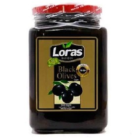 تصویر زیتون سیاه شیشه ای لوراس مدل روغنی 900 گرم ترکیه ا Loras black olive glass oil model 900 grams Turkey Loras black olive glass oil model 900 grams Turkey