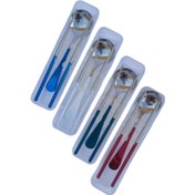 تصویر ست چاپستیک و قاشق نودل خوری استیل 