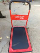 تصویر گاری چهار چرخ حمل بار صنعتی برند ویساپ با قابلیت حمل ۱۵۰ کیلو WISEUP