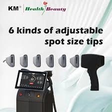 تصویر دستگاه لیزر سوپرانو تیتانیوم 1200 وات برند KM با 4 طول موج Km Ice Titanium Diode Laser Hair Removal Machine 1200W