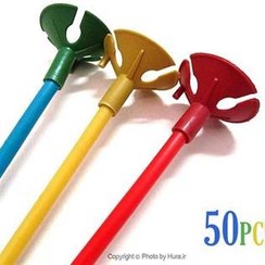 تصویر نی و کلیپس بادکنک لاتکس چند رنگ 50 عددی 