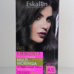 تصویر کیت رنگ مو اسکالیم بدون آمونیاک سری شماره 4.2 حجم 100 میلی لیتر رنگ قهوه ای دودی - Eskalim