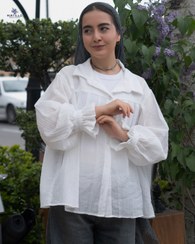 تصویر شومیز زنانه سفید پنبه 