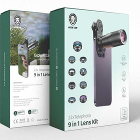 تصویر کیت لنز موبایل گرین لاین مدل GN9IN1LNSKTBK Green Lion 9 in 1 Lens Kit