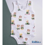 تصویر زیر دکمه رکابی نیلی طرح لاکی 