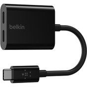 تصویر مبدل 1 به 2 USB-C بلکین مدل F7U081btBLK طول 14سانتیمتر 