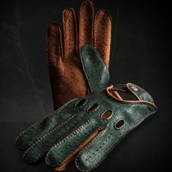 تصویر دستکش رانندگی چرم مون Special HM1 versa-green 