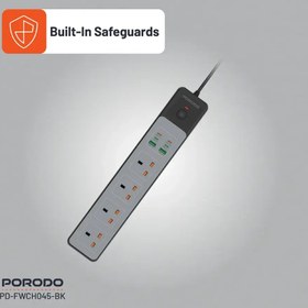 تصویر چندراهی برق هوشمند پرودو مدل PD-FWCH045 ظرفیت ۳۰۰۰ وات با ۴ خروجی 