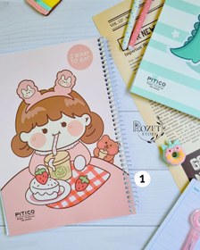 تصویر دفتر ۱۰۰ برگ مجلد سیمی پیتیکو دفتر خط دار فانتزی