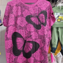 تصویر تیشرت ویسکوز نگینی آستین رگلان 