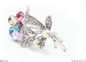 تصویر گل سینه طرح دسته گل رنگی 