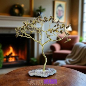 تصویر درخت زندگی چشم ببر با پایه عقیق 