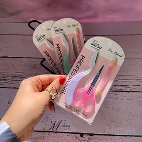 تصویر ‎ست ۳تکه قیچی، تیغ ابرو و براش سایه 